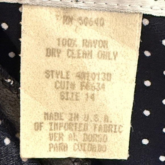 Vintage Jonathan Martin Size 14 Elegant Black Polka Dot Dress - Picture 11 of 12